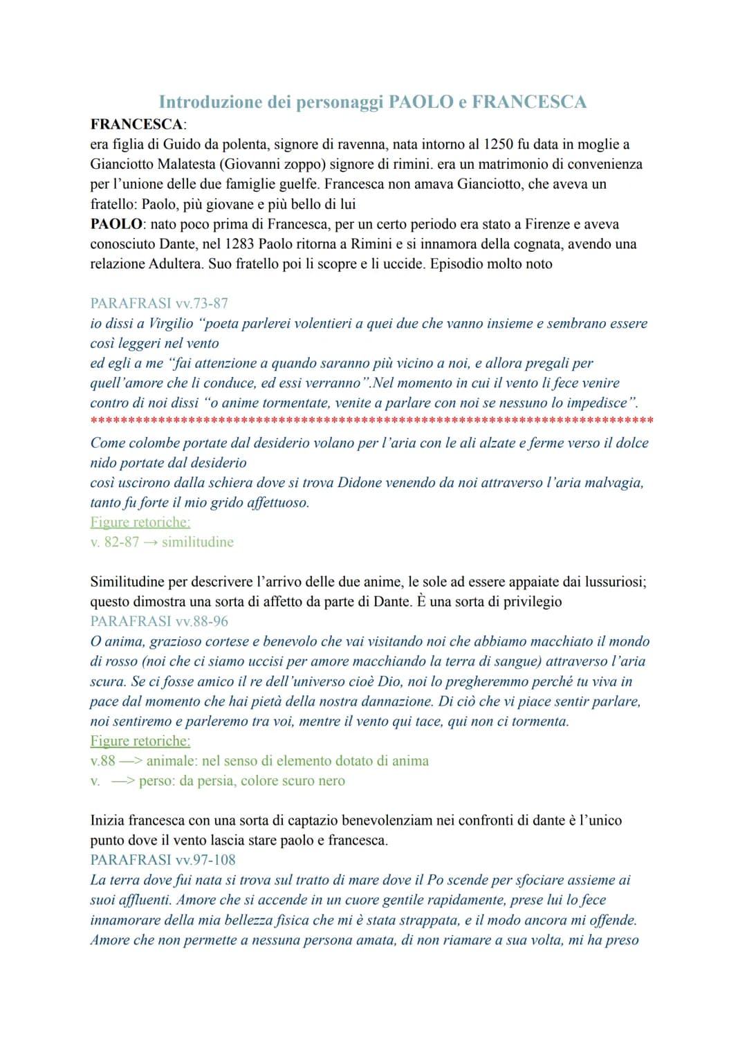Dante
canti V-VI-X
dante sviene alla fine del 3 canto → è un trucco che usa Dante per evitare di spiegare come
dante passa da una sponda all
