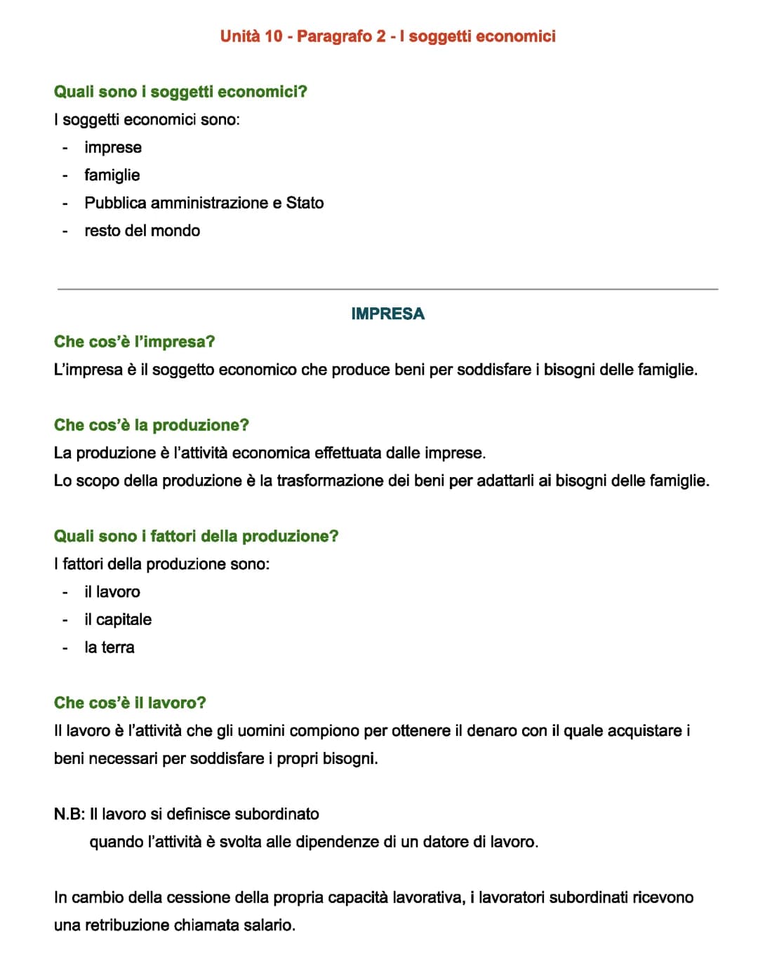 I soggetti economici