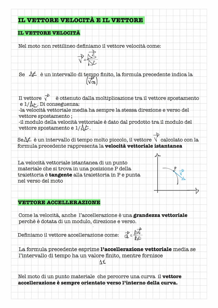 I MOTI DEL PIANO
Per descrivere il moto del piano si una un sistema di riferimento cartesiano
con due assi coordinanti
VETTORE POSIZIONE E V