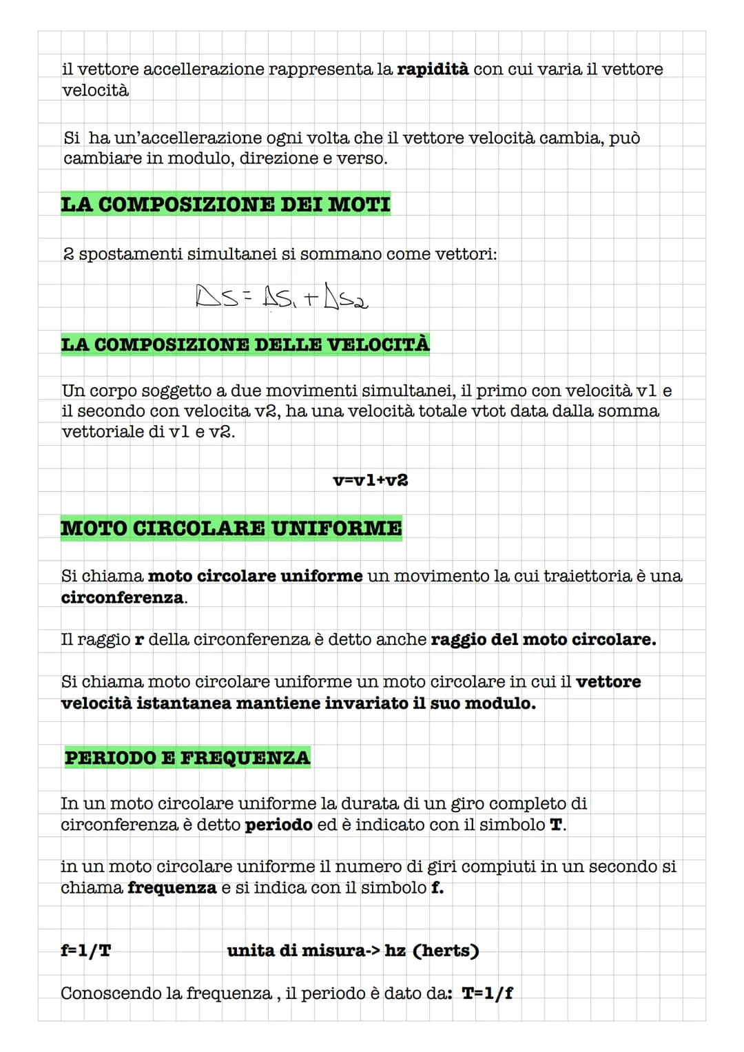 I MOTI DEL PIANO
Per descrivere il moto del piano si una un sistema di riferimento cartesiano
con due assi coordinanti
VETTORE POSIZIONE E V