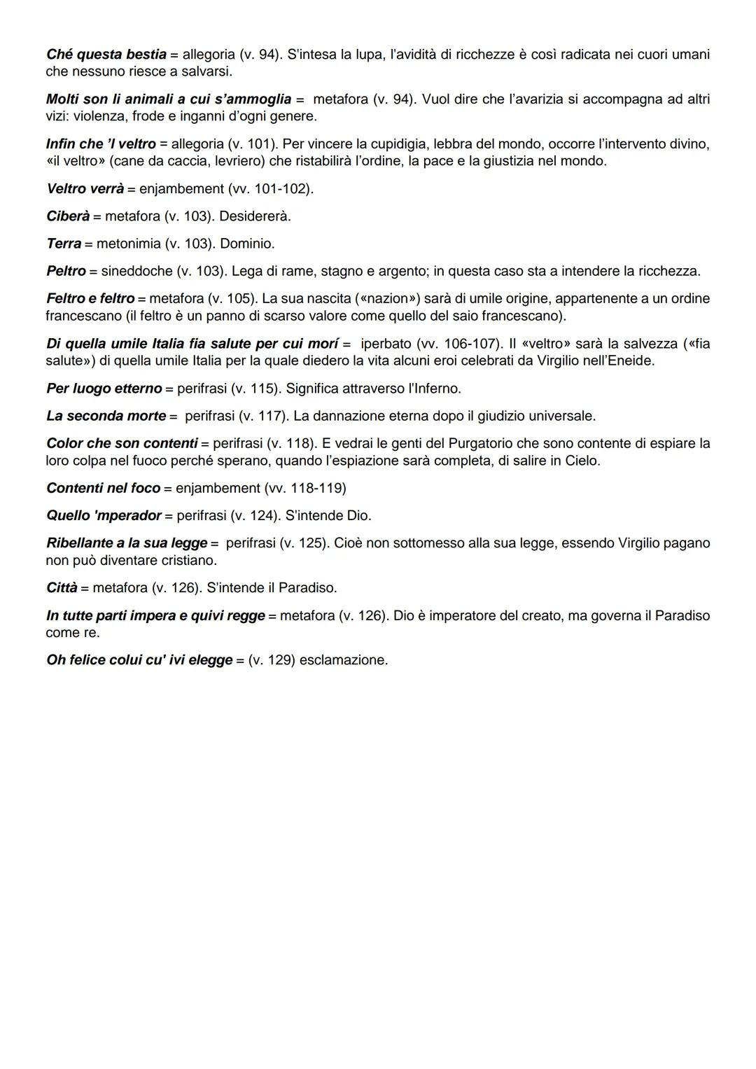 INFERNO CANTO 1: FIGURE RETORICHE
Cammin di nostra vita = metafora (v. 1). Il poeta vuole dirci che ai suoi tempi si pensava che la durata m