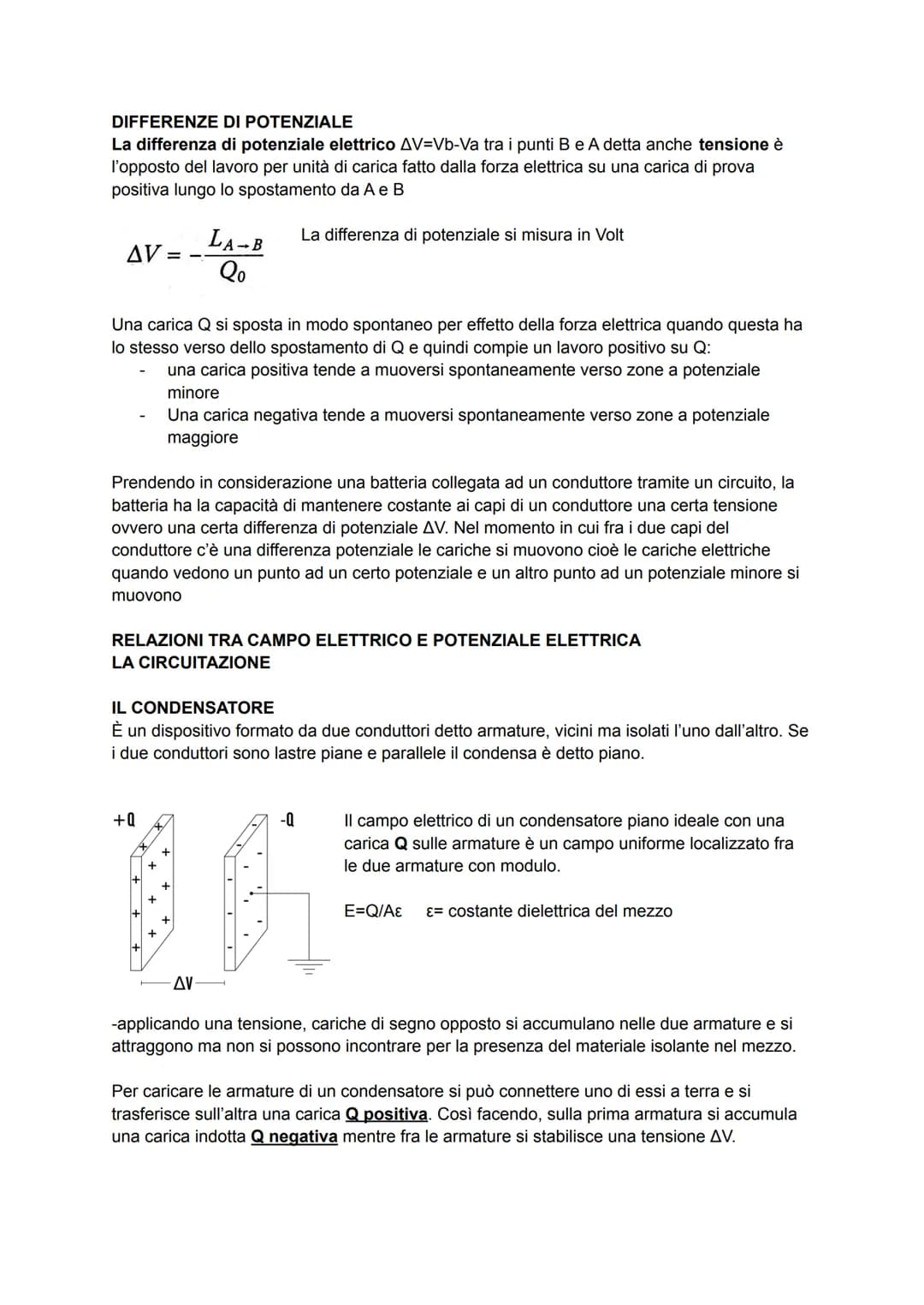 L'ENERGIA POTENZIALE ELETTRICA
Prendendo in considerazione una carica Q(grande, positiva) che genera intorno a sé un
campo elettrico, consid
