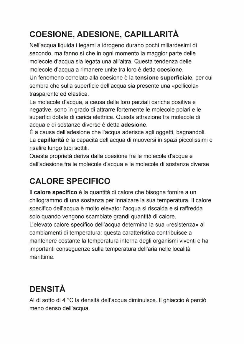 LA MOLECOLA H2O
L'acqua presenta formula chimica H2O, cioè
in ogni molecola sono presenti due atomi di
idrogeno e un atomo di ossigeno.
Cias