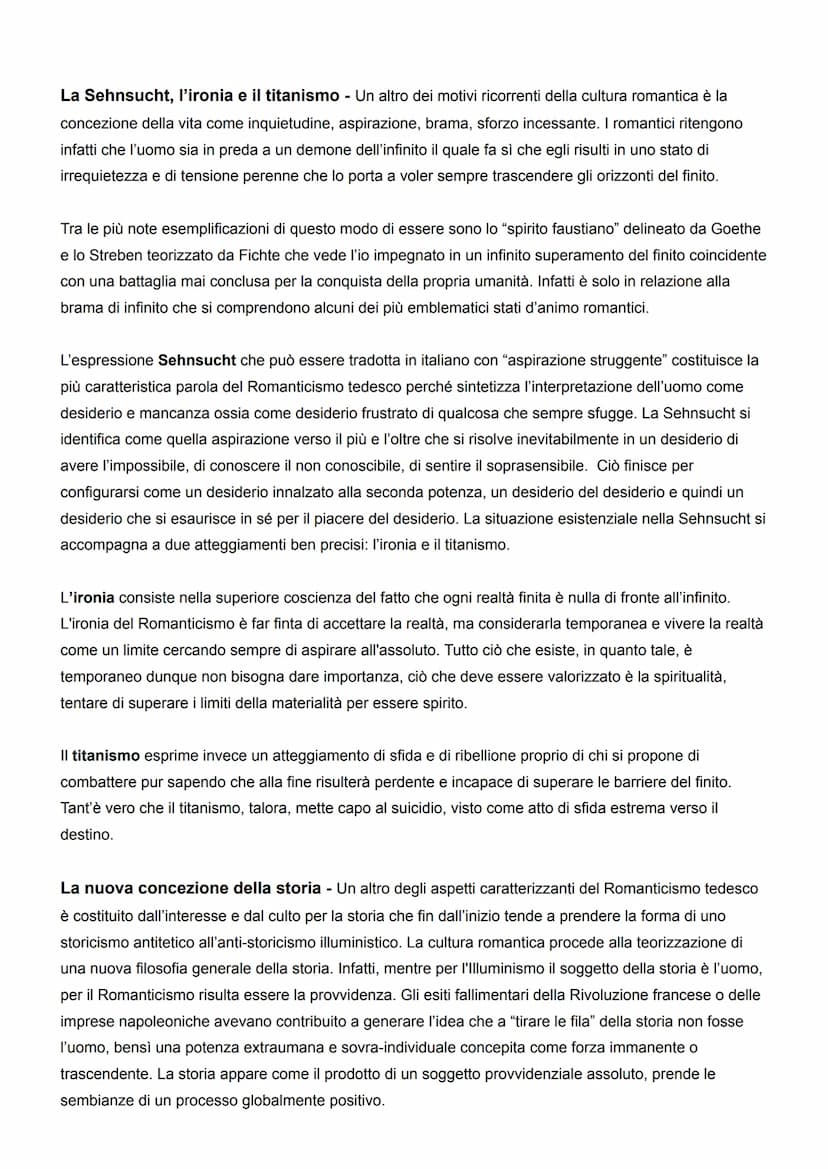 IDEALISMO
Il Romanticismo come problema critico e storiografico - Con il termine "Romanticismo" che in
origine faceva riferimento al romanzo