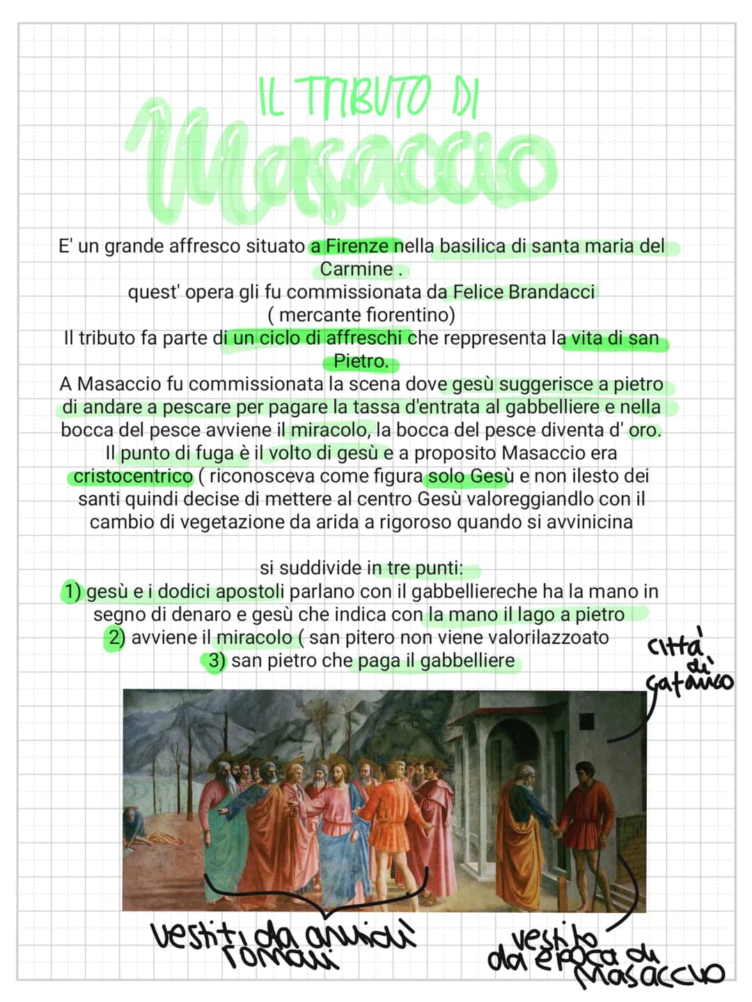 IL TABUTO DI
Masaccio
E' un grande affresco situato a Firenze nella basilica di santa maria del
Carmine.
quest' opera gli fu commissionata d