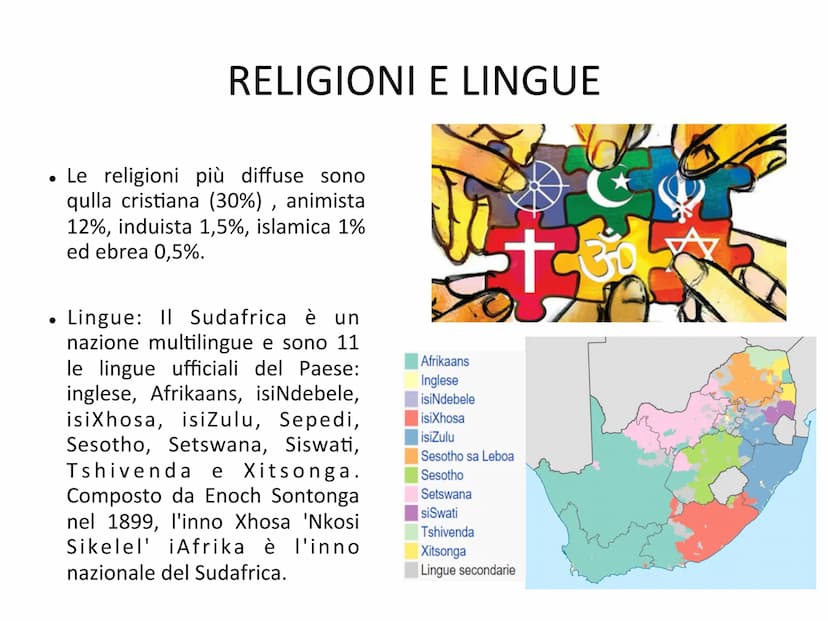 SUDAFRICA
I colori della bandiera sono:
Nero, il colore della maggioranza del
popolo.
Oro, il metallo di cui il Sudafrica è
ricchissimo.
Ver