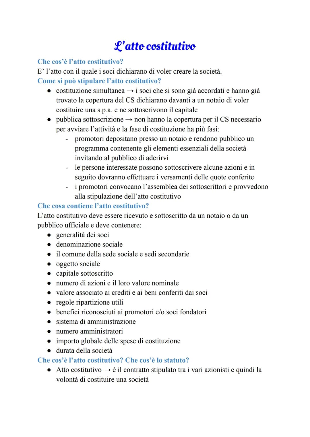 La nascita delle società per azioni
Che caratteristiche ha la s.p.a.?
E' una società di capitali nella quale per le obbligazioni risponde so