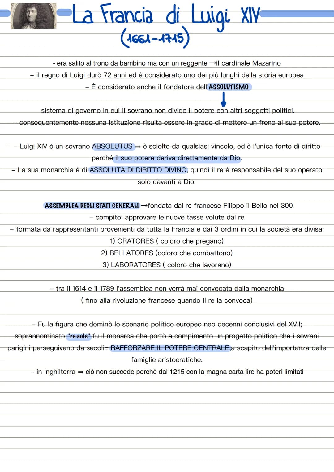 *La Francia di Luigi XIV
(1661-1715)
- era salito al trono da bambino ma con un reggente →il cardinale Mazarino
- il regno di Luigi durò 72 