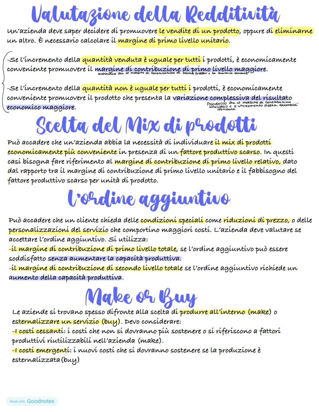 L'azienda deve saper utilizzare i diversi fattori produttivi acquisiti per produrre
í bení o i servizi da vendere ai clienti. Il costo può e