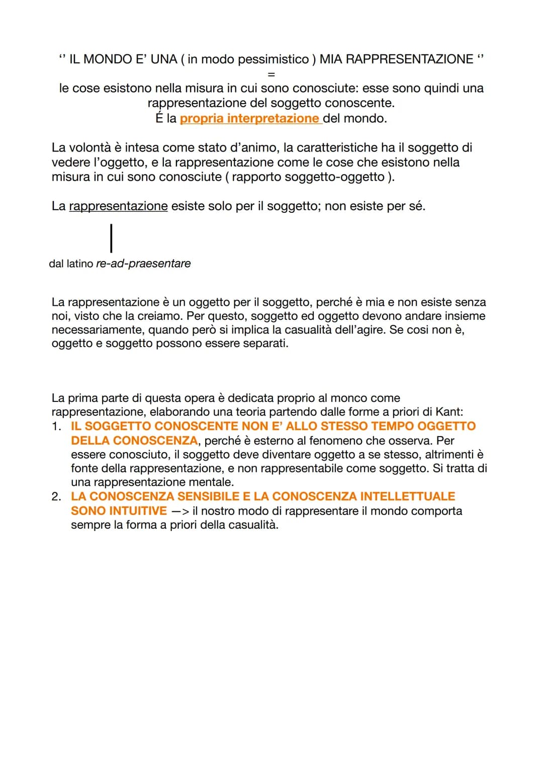 ARTHUR SCHOPENHAUER
(1788-1860; METODO DEDUTTIVO)
CONTESTO: dopo il congresso di Vienna (con un periodo un po' turbolento).
Quello che più d