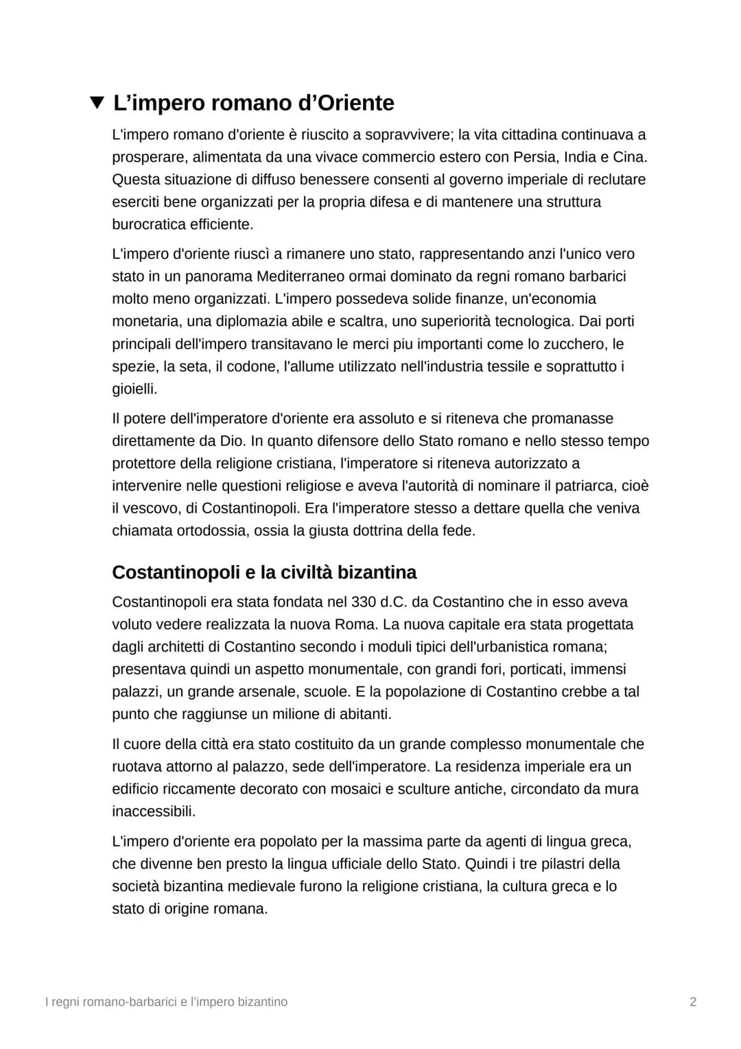 1
I regni romano-barbarici e
l'impero bizantino
▼ I regni romano-barbarici
Alla fine del V secolo la parte occidentale dell'impero si è trov