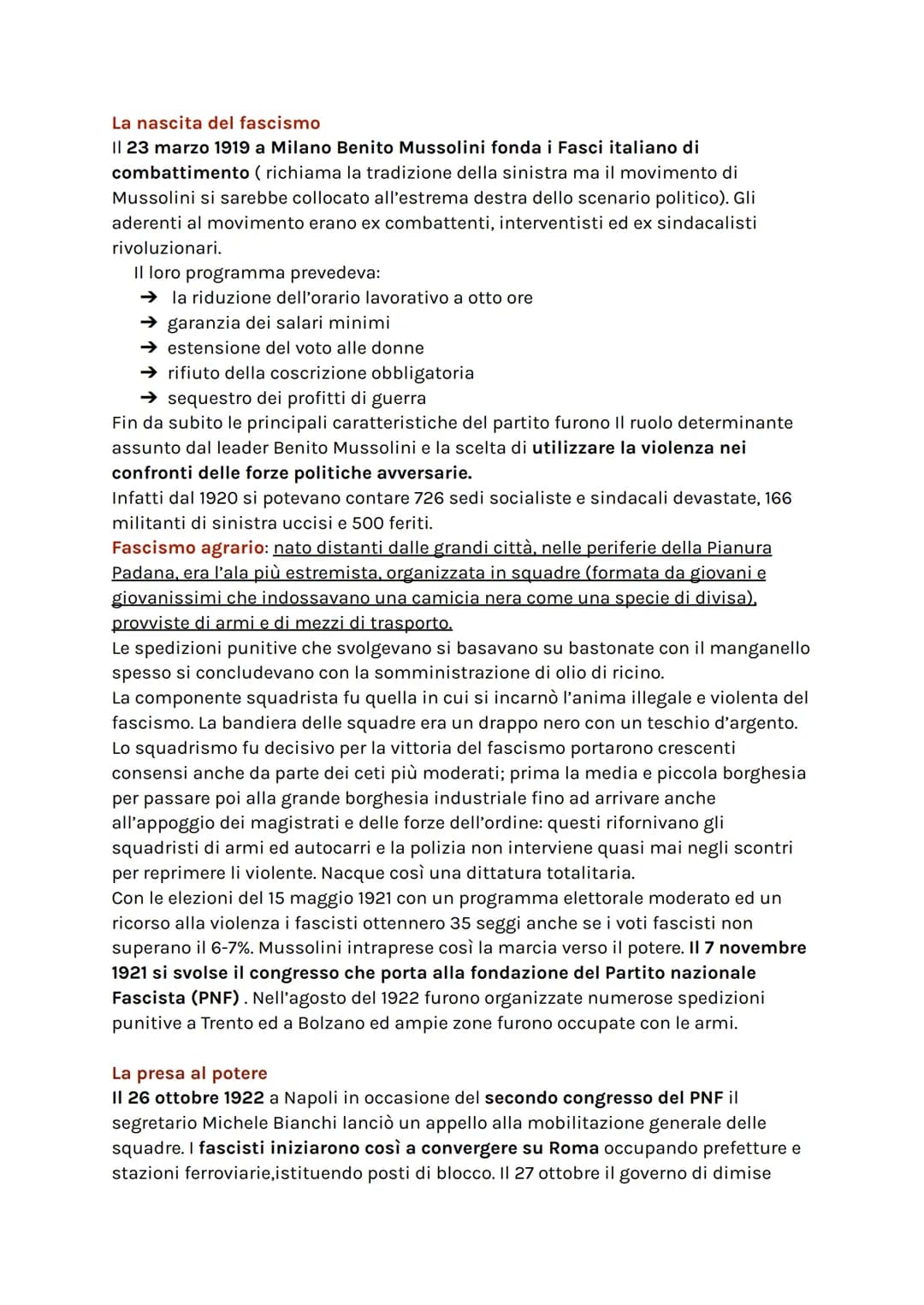 LE ORIGINI DEL FASCISMO
Il primo dopoguerra in Italia
Le principali problematiche derivanti dal dopoguerra sono:
→ Il debito pubblico
→ Infl