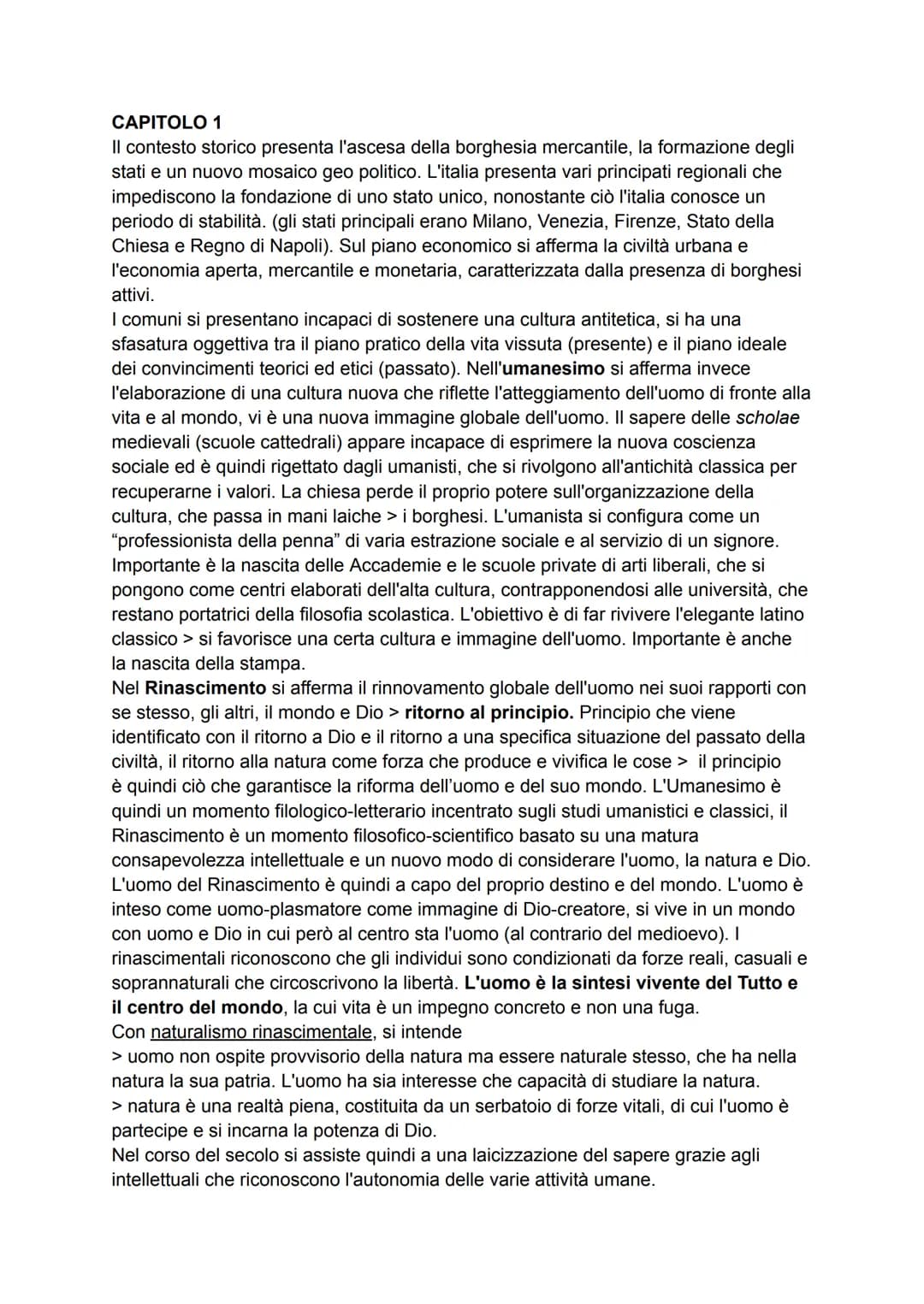 CAPITOLO 1
Il contesto storico presenta l'ascesa della borghesia mercantile, la formazione degli
stati e un nuovo mosaico geo politico. L'it