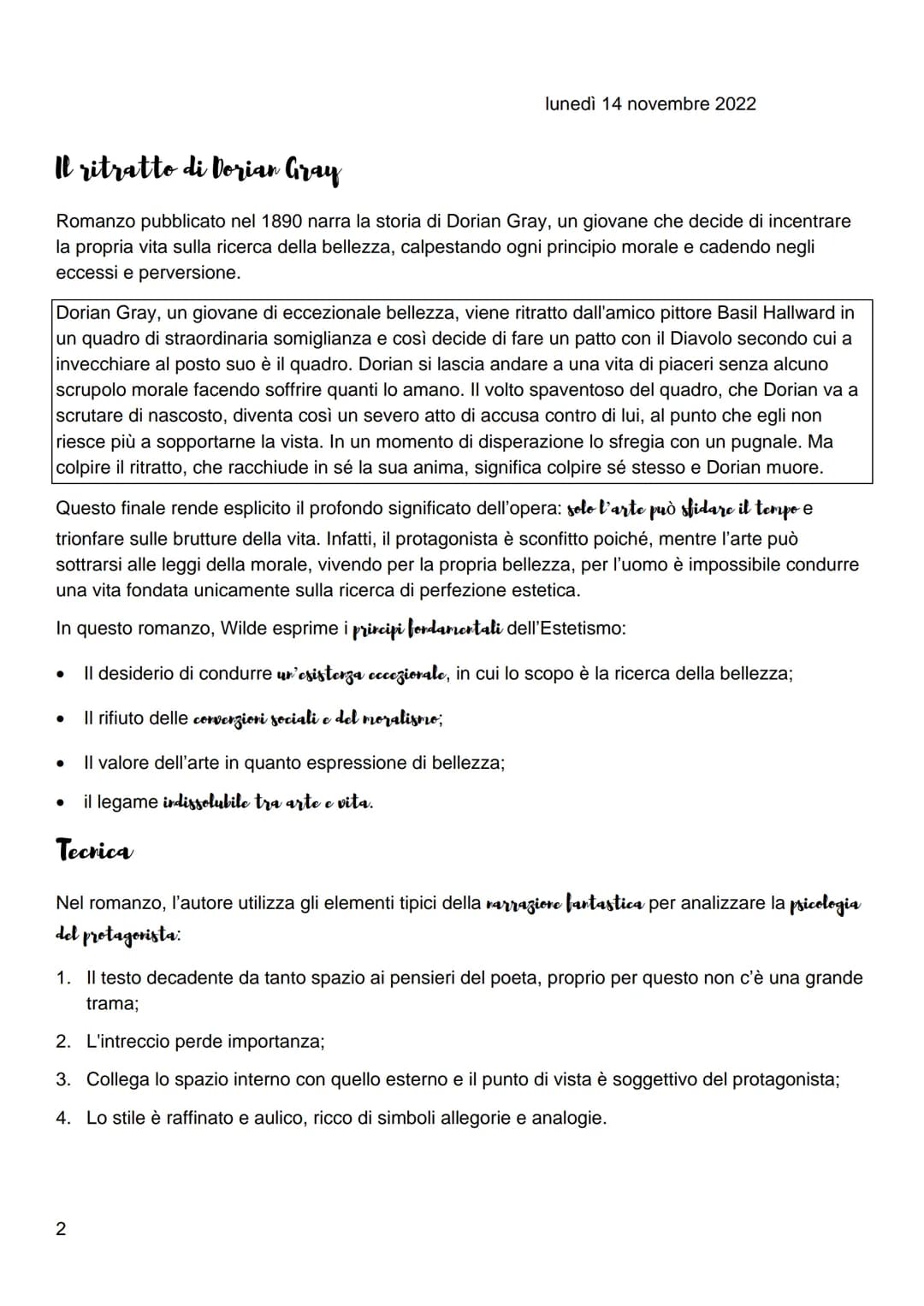 Estetismo
"Fa della propria vita un'opera d'arte" - Oscar Wilde
L'Estetismo è una corrente letteraria, di fine Ottocento sviluppata in Inghi