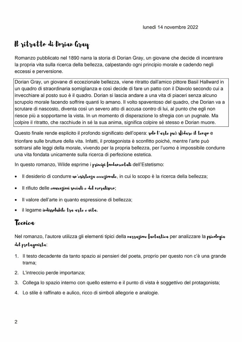 Estetismo
"Fa della propria vita un'opera d'arte" - Oscar Wilde
L'Estetismo è una corrente letteraria, di fine Ottocento sviluppata in Inghi