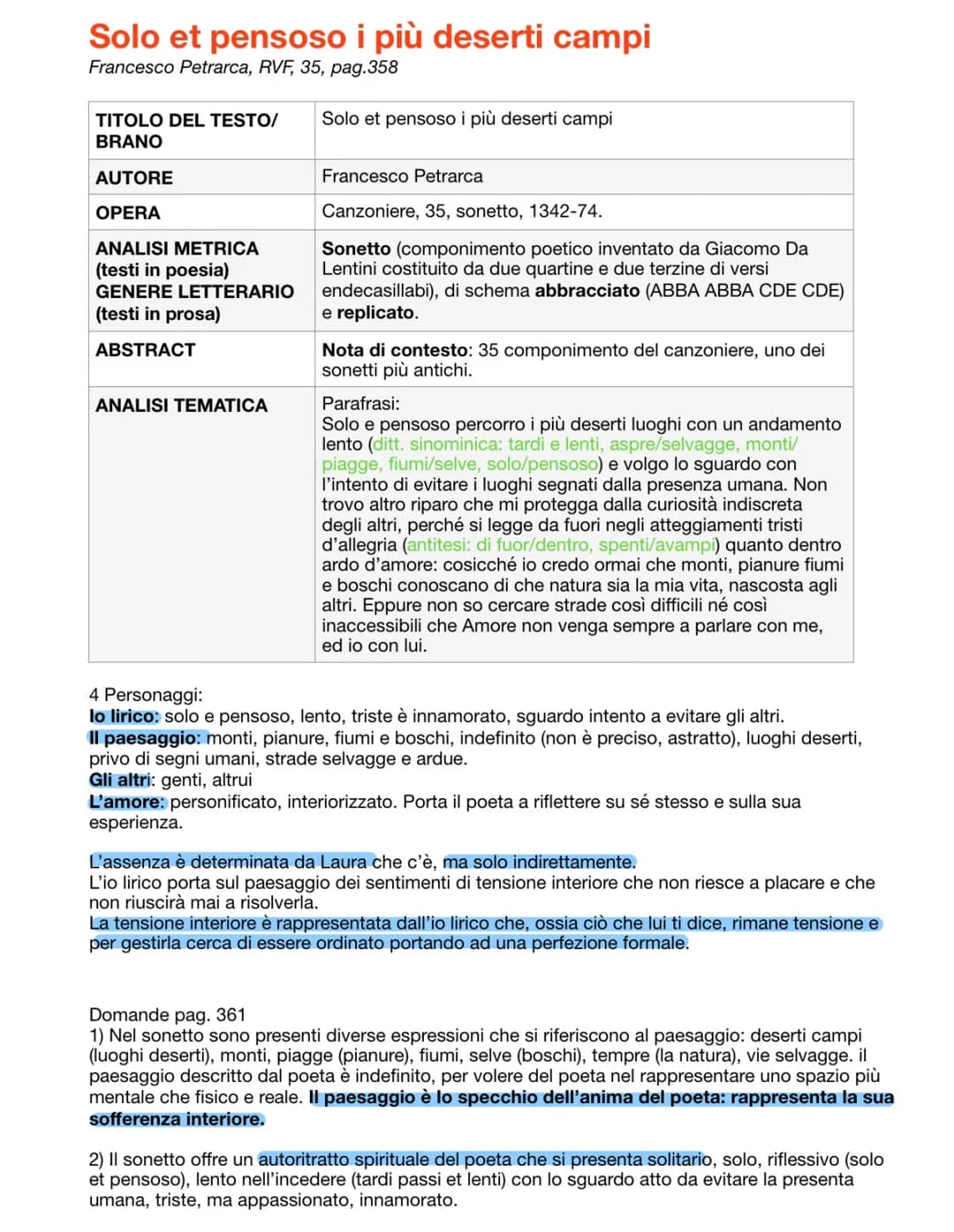 Voi ch'ascoltate in rime sparse il suono
Francesco Petrarca, RVF, I, pag.344
TITOLO DEL TESTO/
BRANO
AUTORE
OPERA
ANALISI METRICA
(testi in 