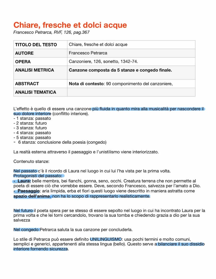 Voi ch'ascoltate in rime sparse il suono
Francesco Petrarca, RVF, I, pag.344
TITOLO DEL TESTO/
BRANO
AUTORE
OPERA
ANALISI METRICA
(testi in 