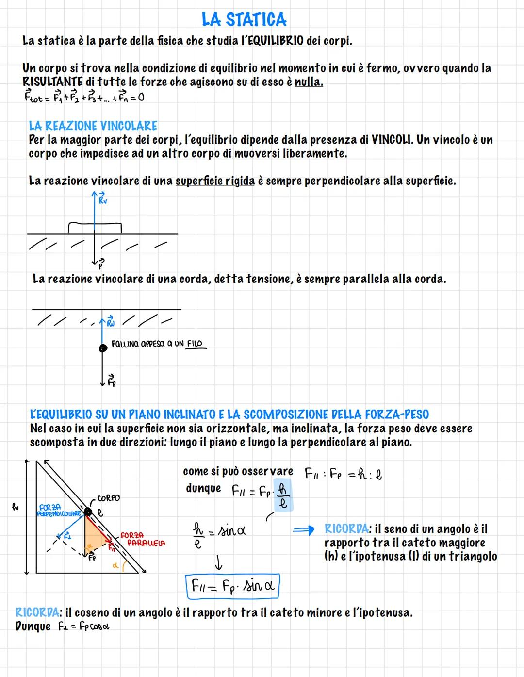 Statica e equilibrio dei corpi