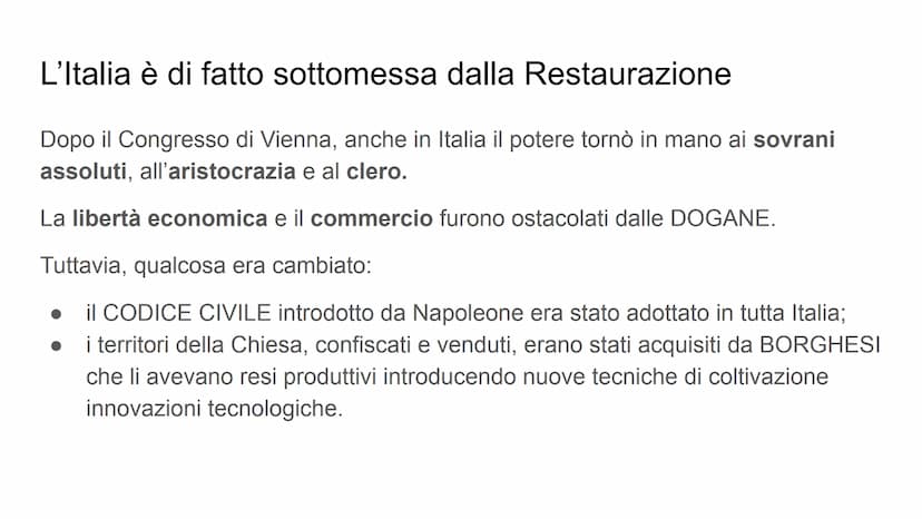 La Restaurazione
BAXE
Dopo la morte di Napoleone le potenze vincitrici si spartiscono il potere in
Europa.
FRANCE La RESTAURAZIONE
Il period
