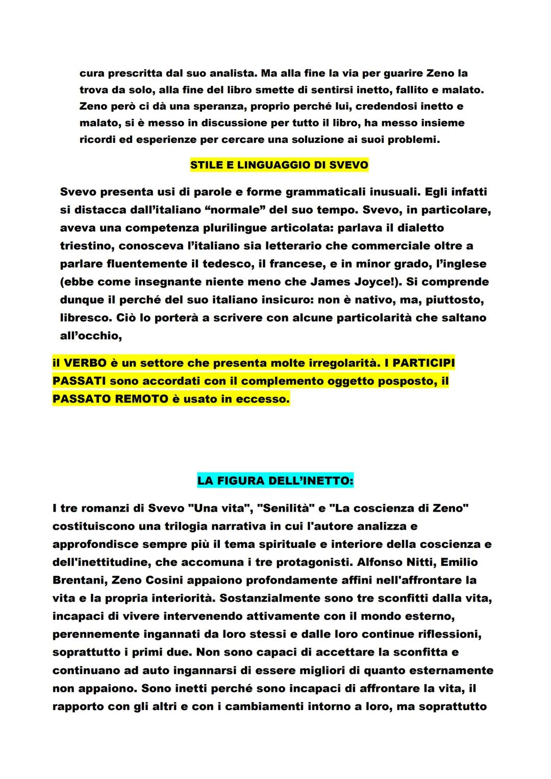 # ITALO SVEVO

VITA: Italo Svevo, pseudonimo di Aron Hector Schmitz, nacque a
Trieste da una famiglia di origini ebree il 19 Dicembre 1861. 