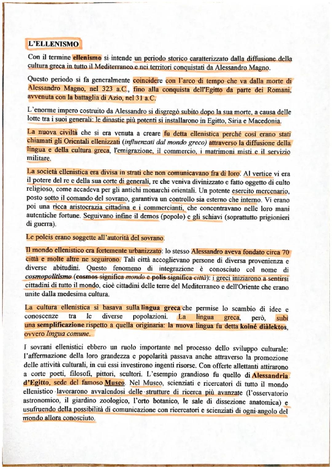  L’ellenismo