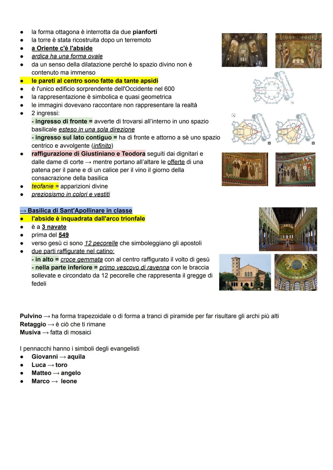 L'architettura e i mosaici:
si distinguono in tre periodi:
periodo imperiale →402 al 476
periodo ostrogotico → 476 al 540
periodo giustinian