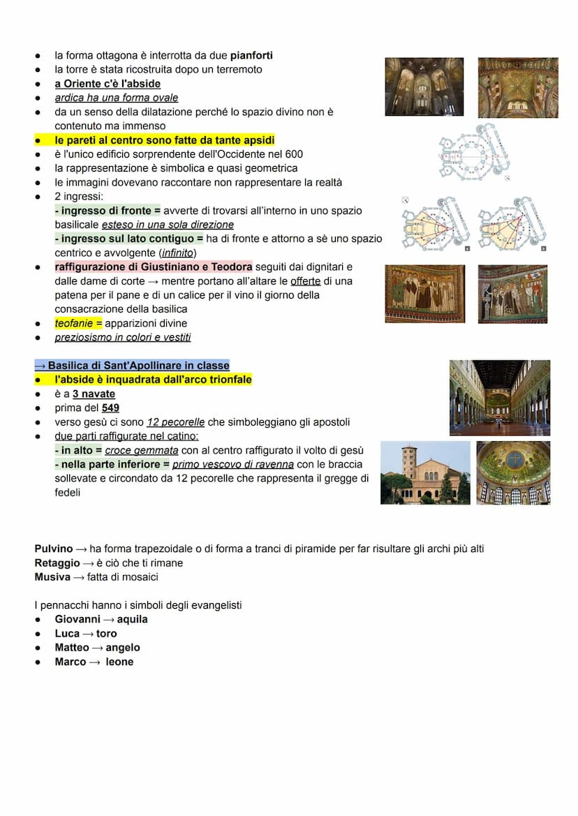 L'architettura e i mosaici:
si distinguono in tre periodi:
periodo imperiale →402 al 476
periodo ostrogotico → 476 al 540
periodo giustinian