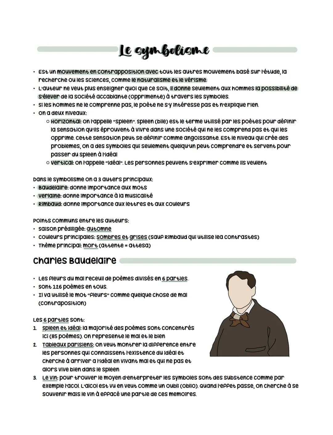 Le symbolisme
• Est un mouvement en contrapposition avec tout les autres mouvement basé sur l'étude, la
recherche ou les sciences, comme le 