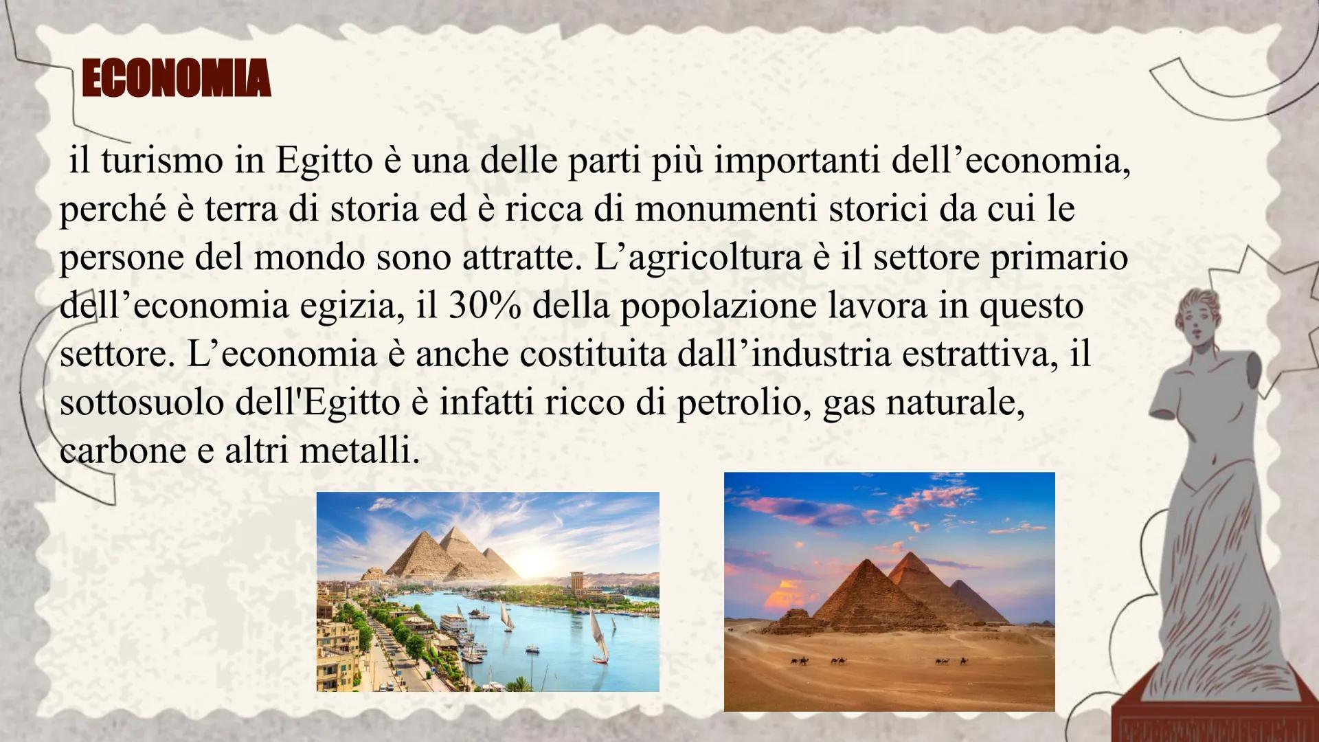 EGITTO # TERRITORIO

L'Egitto si trova nel nord-est dell'Africa e si
affaccia a nord sul Mar Mediterraneo, a est
confina con Israele, a oves
