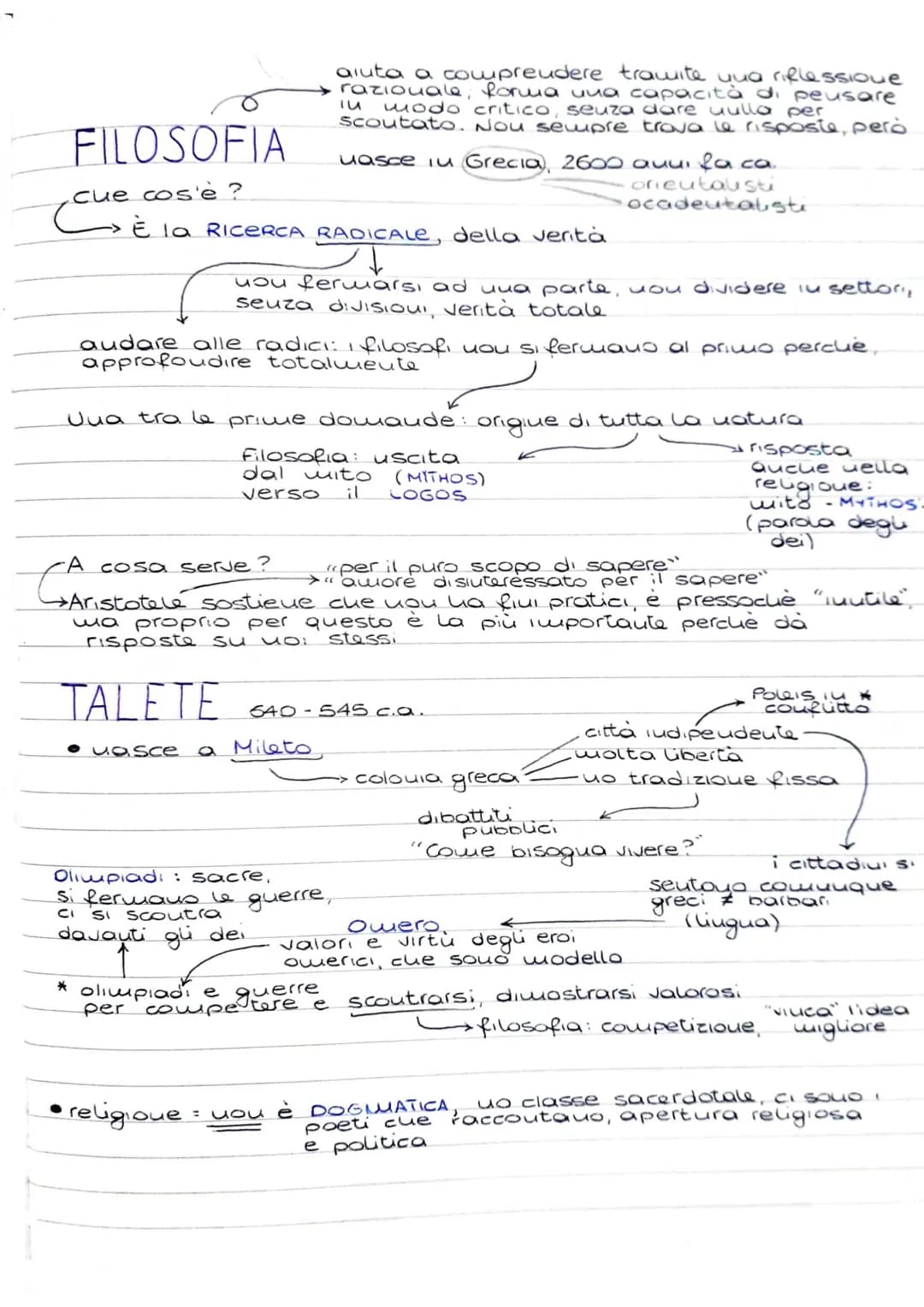 
<p>La filosofia è la ricerca che aiuta a comprendere tramite una riflessione razionale, formando una capacità di pensare in modo critico se