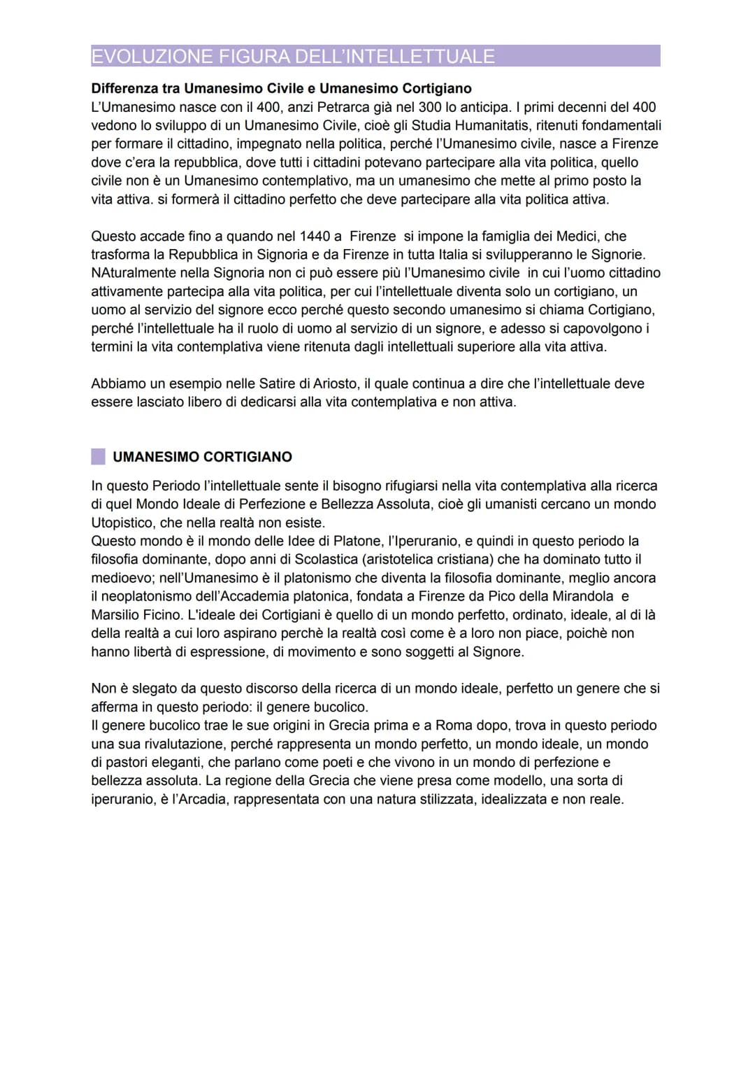 UMANESIMO E RINASCIMENTO
Il 400 e il 500 sono due secoli fondamentali per la storia italiana (oltre che europea) perchè
in questi due secoli