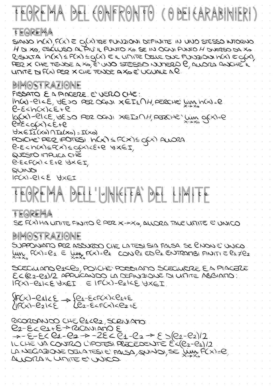 TEOREMA DEL CONFRONTO CO DEI CARABINIERI)
Teorema
SIANO.h(x), F(x) = g(x). TRE FUNZIONI. DEFINITE IN UNO STESSO INTORNO.
H.DI. XO, ESCLUSO A