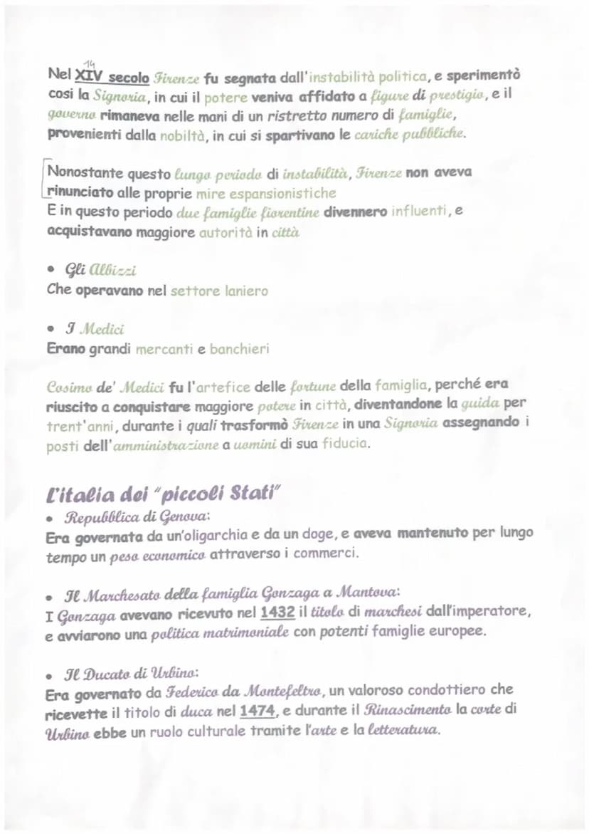 Le Signorie cittadine italiane
Nel Duecento, i cittadini italiani cercarono nuovi modi di governo, e
crearono la Signoria, un sistema guidat