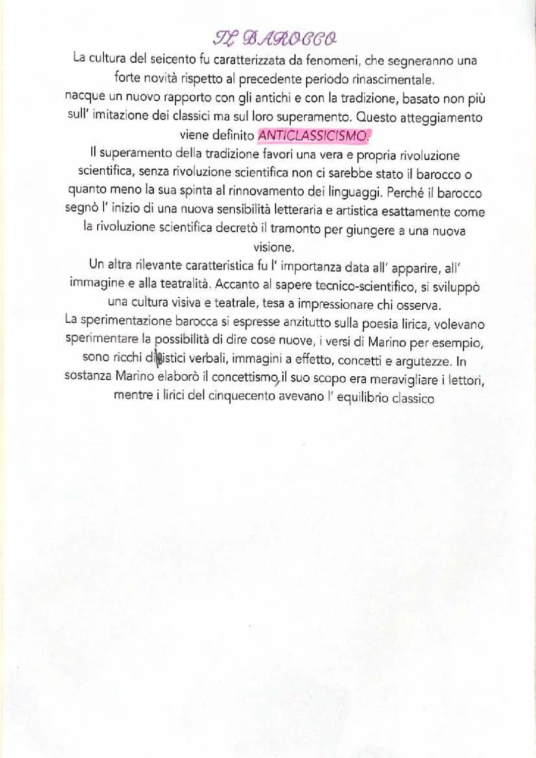 Differenze tra Manierismo e Barocco nella Letteratura: Riassunto PDF