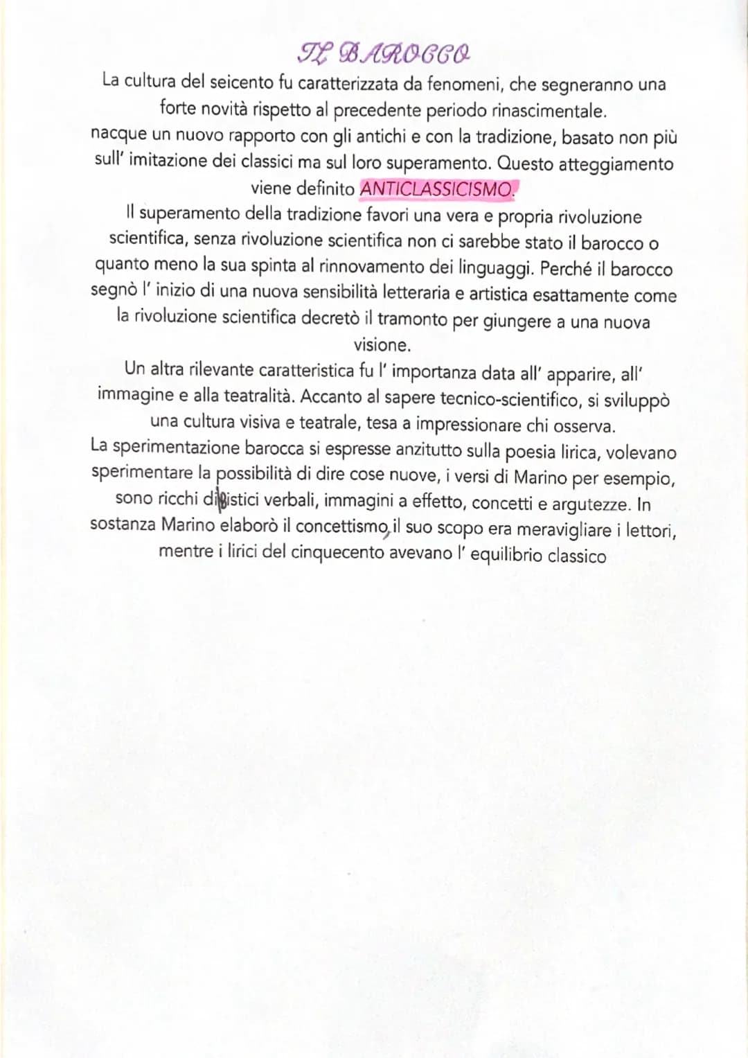 
<p>La cultura del Seicento fu caratterizzata da fenomeni che segnarono una forte novità rispetto al precedente periodo rinascimentale. Nacq