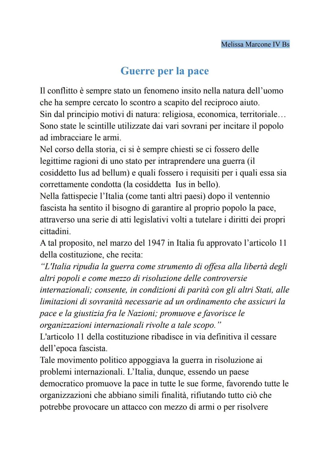 
<p>Il conflitto è sempre stato un fenomeno insito nella natura dell'uomo che ha sempre cercato lo scontro a scapito del reciproco aiuto. Si