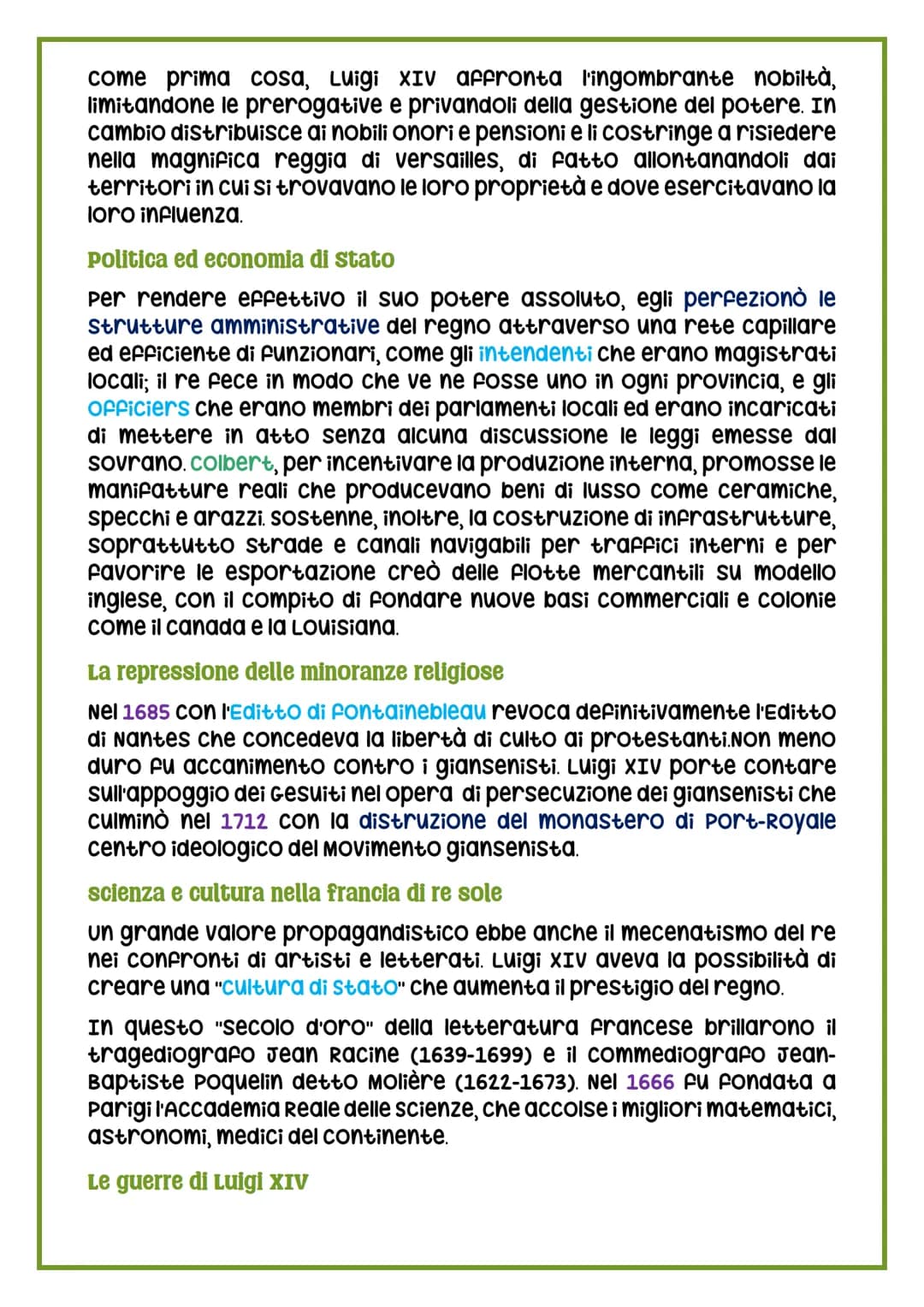 L'ETÀ DI LUIGI XIV
Mazzarino e le Fronde
Il periodo che va dalla metà del seicento alla metà del settecento
registrò il trionfo pressoché in