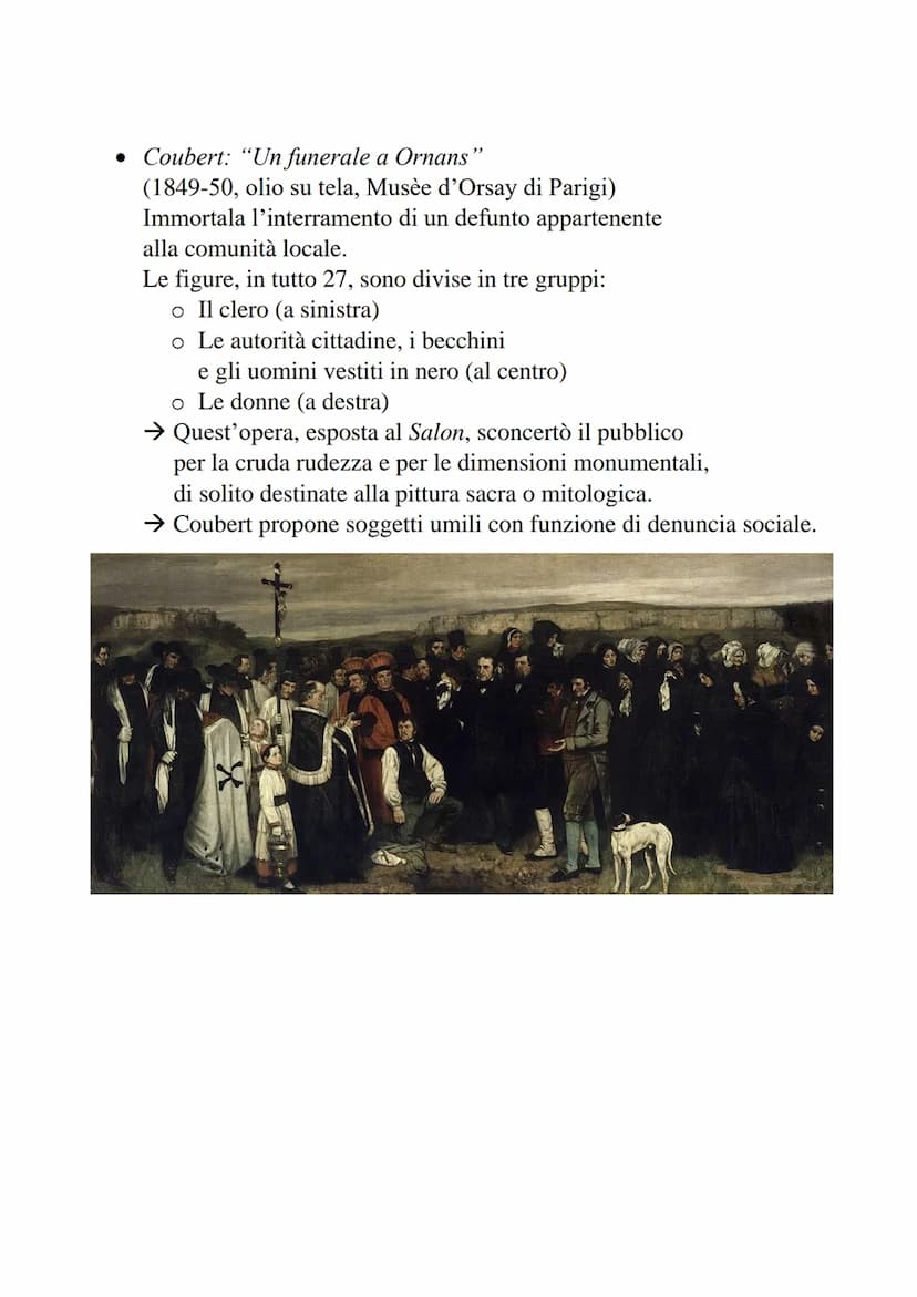 Il realismo
A partire dagli anni trenta dell'Ottocento nella pittura francese si afferma
una marcata tendenza al realismo, che cerca di recu