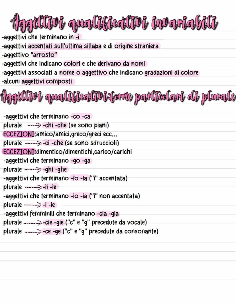 L'aggres
L'aggettivo è quella parte variabile del discorso che si aggiunge al nome per
indicarne una qualità
Aggettivo
concorda con genere e