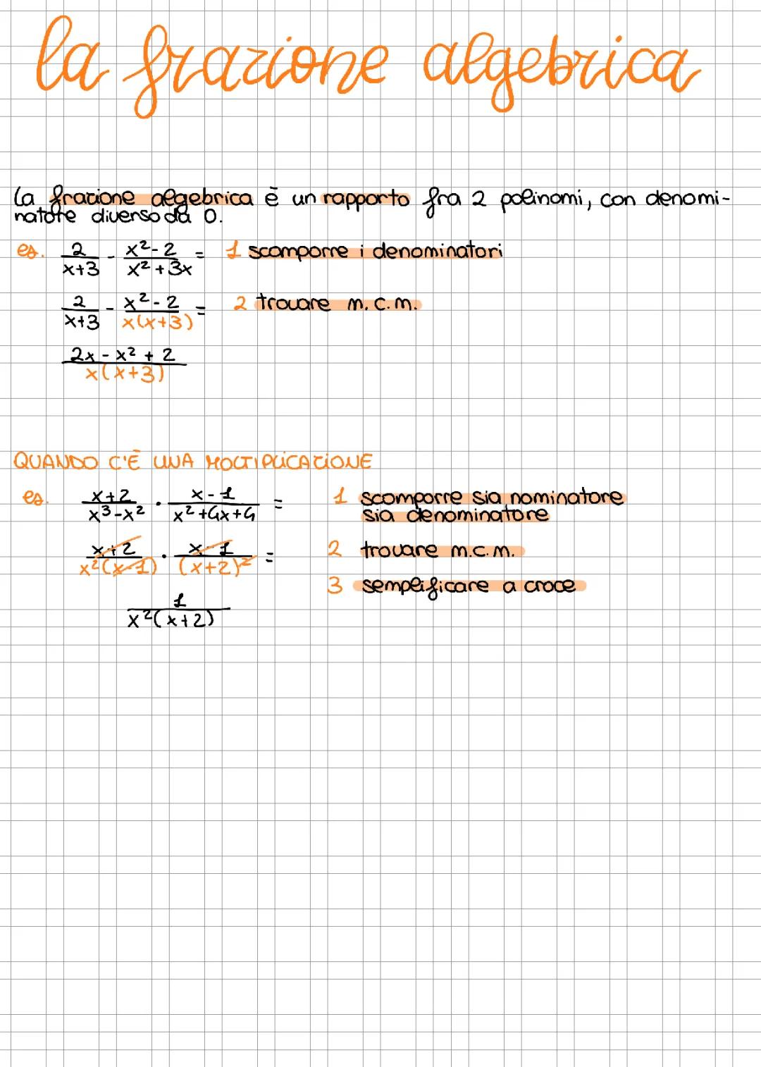 La frazione algebrica 
