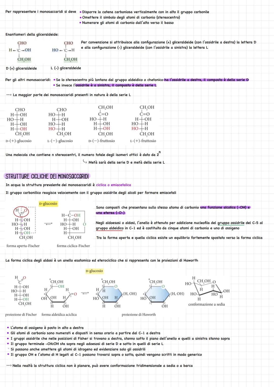 STRUTTURA
I carboidrati o glucidi sono biomolecole monomeriche o polimeriche costituite da
• Due o più gruppi idrossido (-OH)
• Un gruppo al