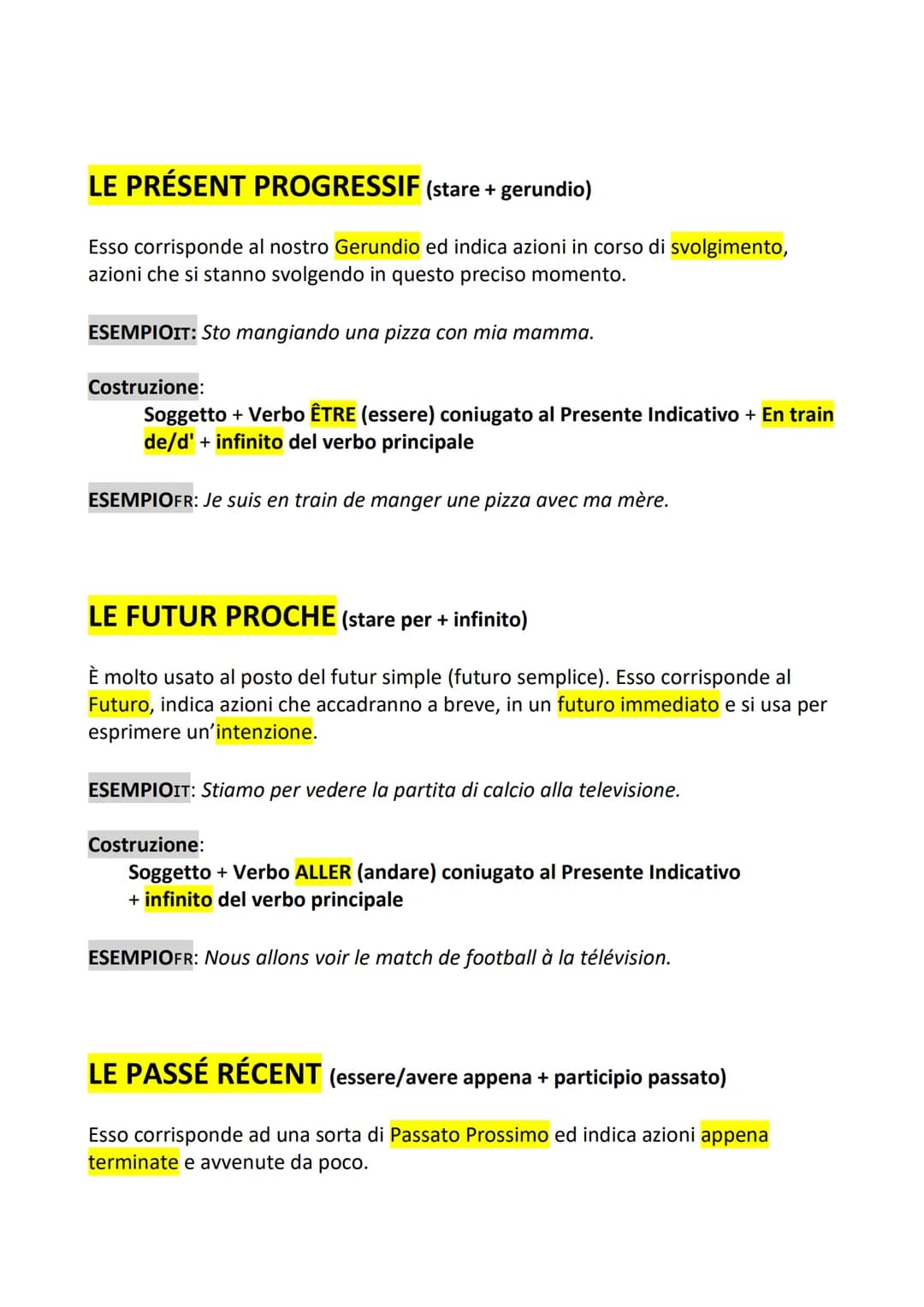 
<p>I gallicismi sono tre tempi verbali francesi, in tutti e tre il verbo dell'azione è sempre all'infinito.</p>
<h2 id="curiosit">Curiosità