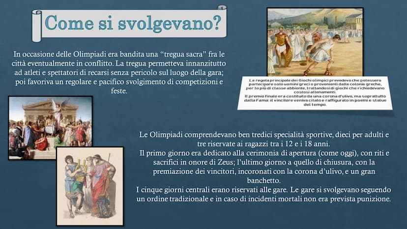 Antiche
OLIMPIADI
Moderne
Sara Oliva 3A
DOS Olimpiadi in Grecia
I primi Giochi Olimpici della storia iniziarono nel 776 a.C.. Si
trattava fo