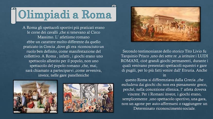 Antiche
OLIMPIADI
Moderne
Sara Oliva 3A
DOS Olimpiadi in Grecia
I primi Giochi Olimpici della storia iniziarono nel 776 a.C.. Si
trattava fo