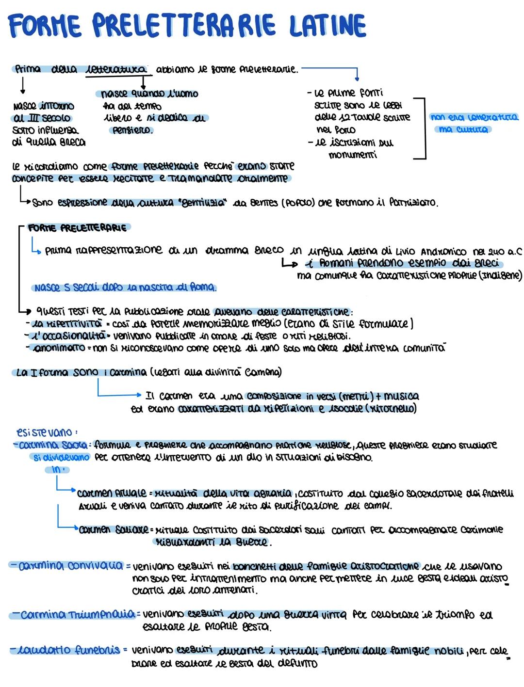 Le forme pre letterarie latine