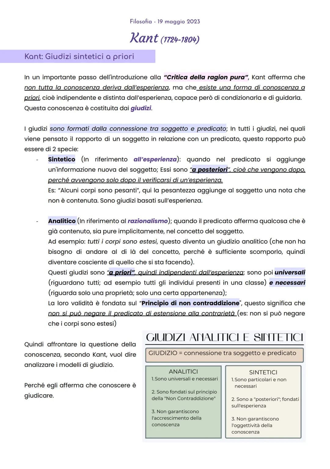 Kant: Introduzione
Filosofia 13 maggio 2023
Kant (1724-1804)
Affermazione di Kant: "Due cose riempiono l'animo di ammirazione: il cielo stel