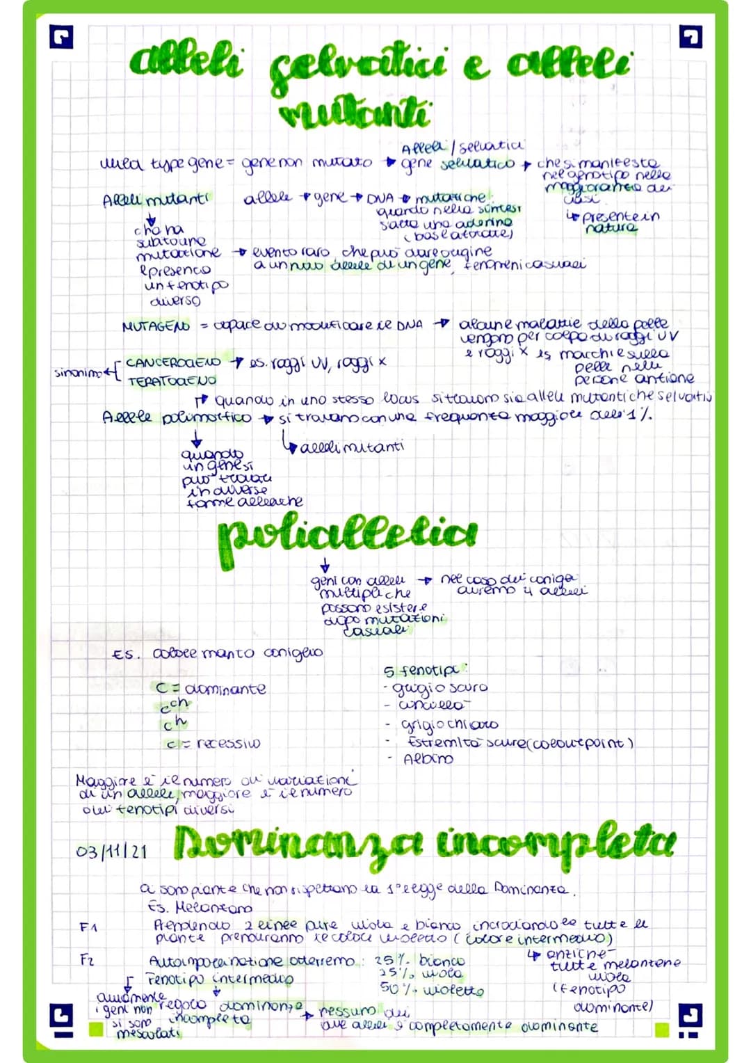 
<p>La genetica è una branca della biologia che comprende il genetica classico o generale, la citogenetica e la genetica molecolare. In ques