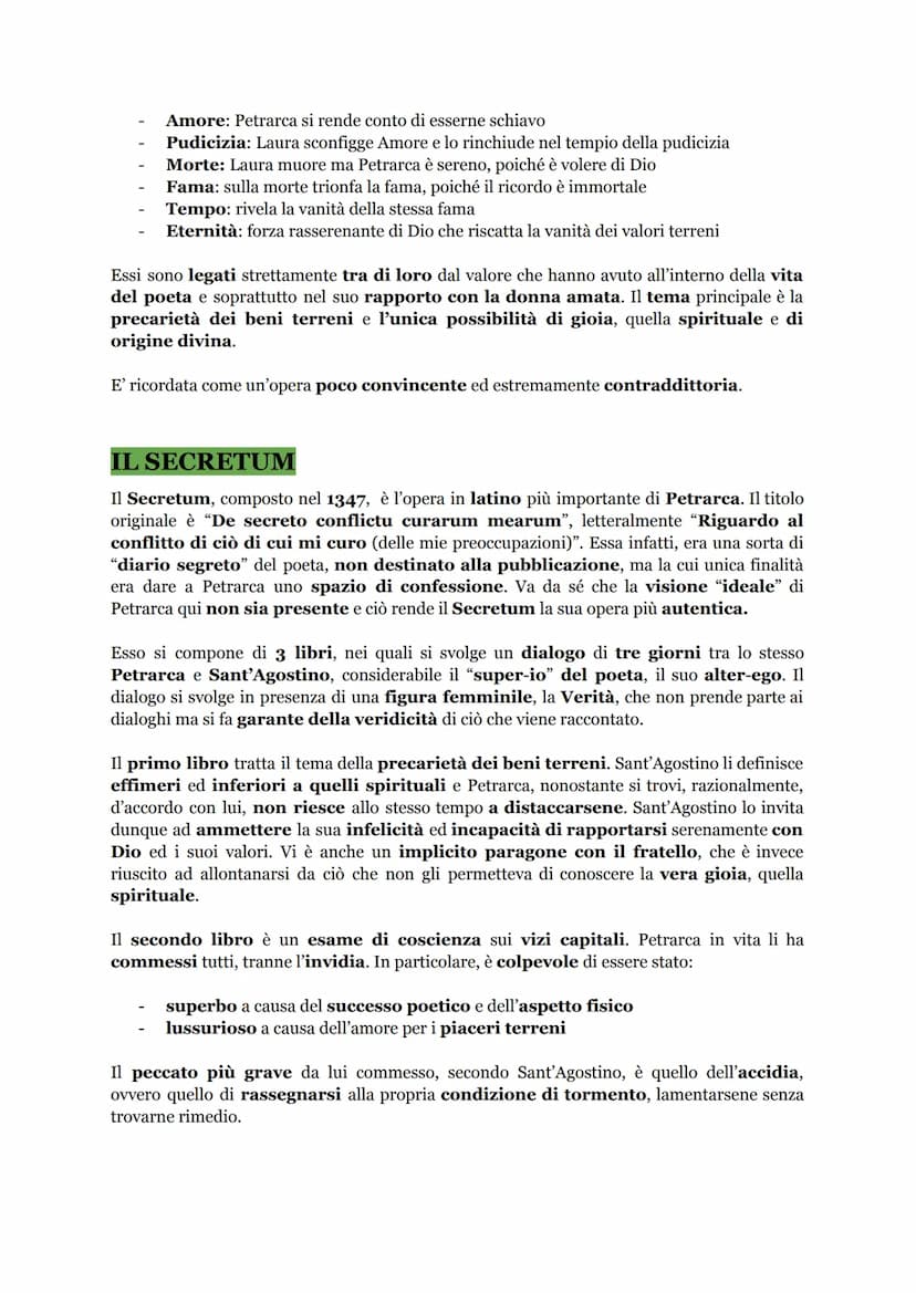 FRANCESCO PETRARCA
LA NOVITÀ DI PETRARCA
Francesco Petrarca può essere considerato il fondatore della lirica moderna, che grazie
a lui affer