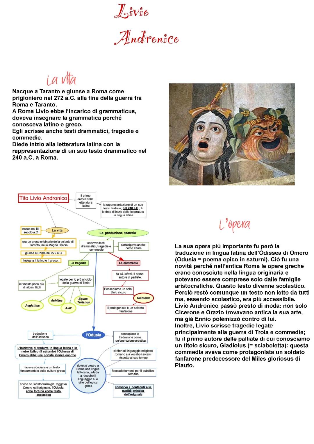 Livio Andronico: Riassunto, Opere, Vita e Odusia PDF