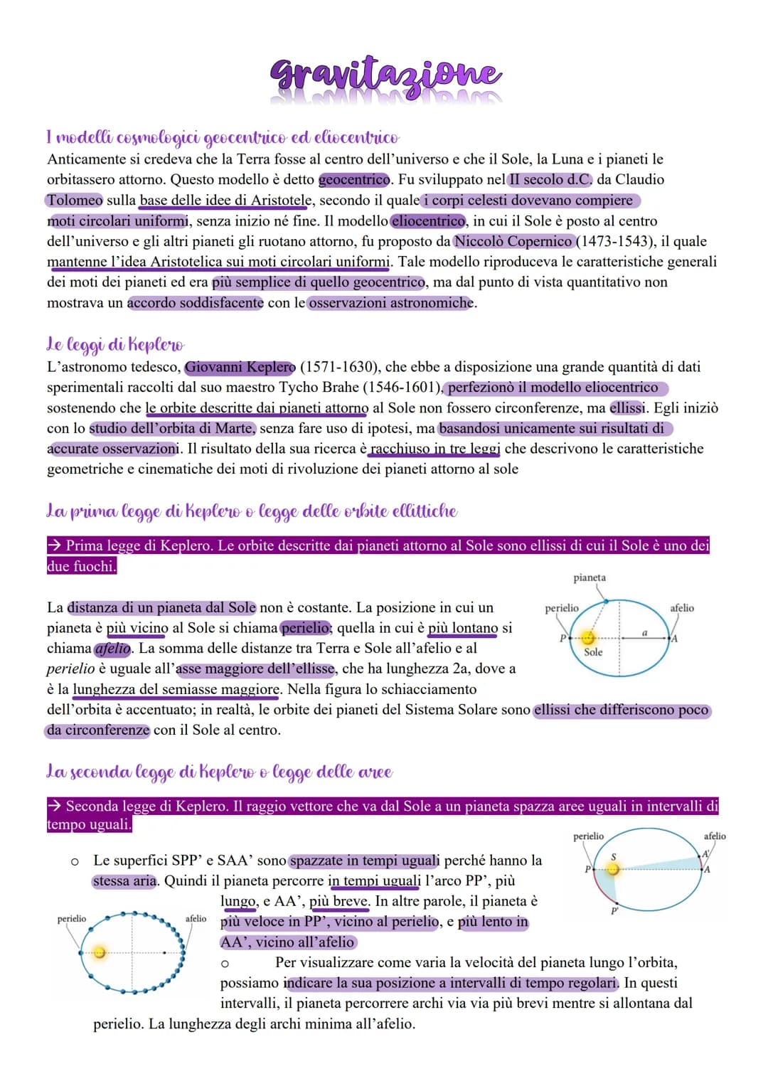 I modelli cosmologici geocentrico ed eliocentrico
Anticamente si credeva che la Terra fosse al centro dell'universo e che il Sole, la Luna e